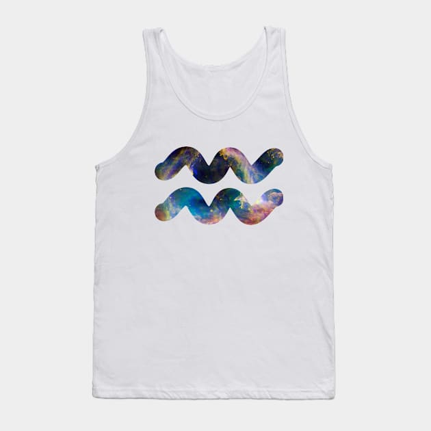 Cosmic Aquarius Galaxy Tank Top by AllTheseApparel